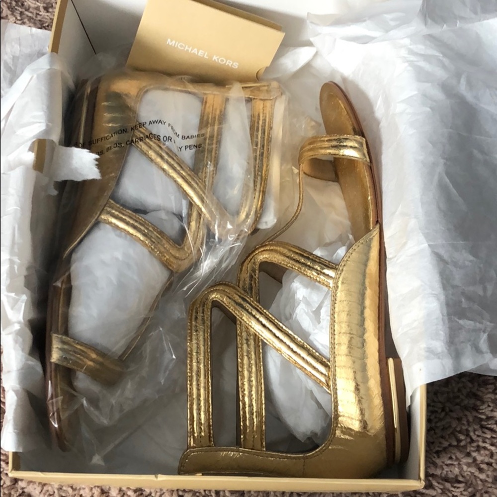 Michael Kors Metallic Genuine Snake Shoes - Picture 5 of 5